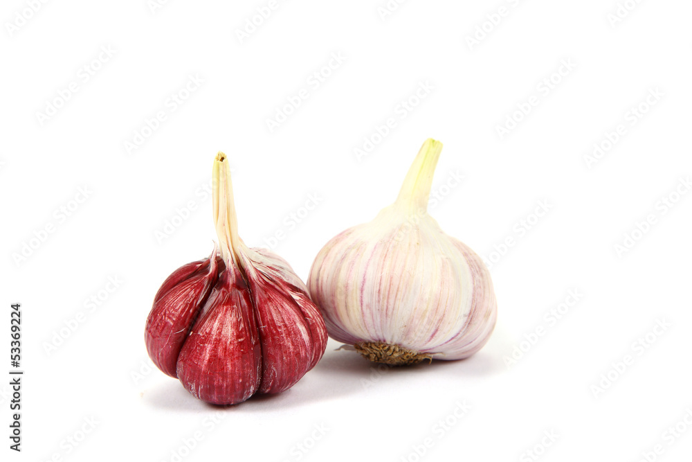 Obraz premium Garlic isolated on white background.