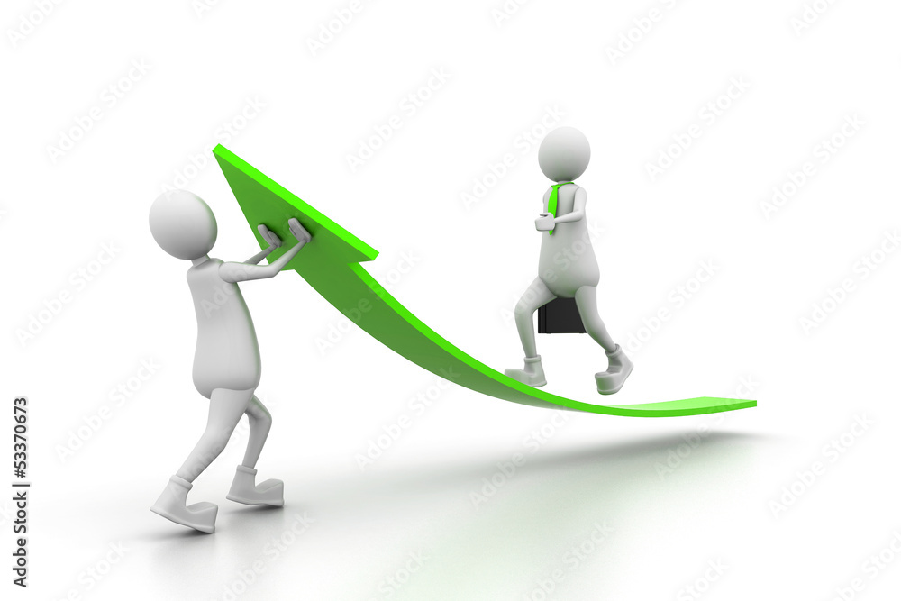 Growing business graph with people Growing business graph with people