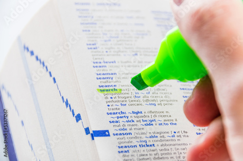 Highlighting the Search word on a dictionary