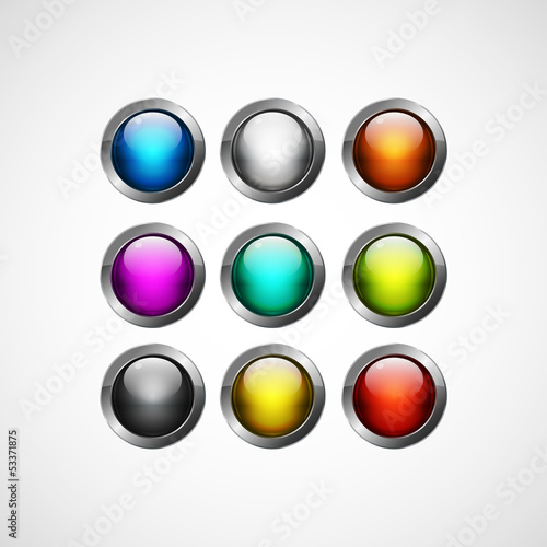 Set of metal buttons