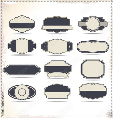 Empty vintage labels