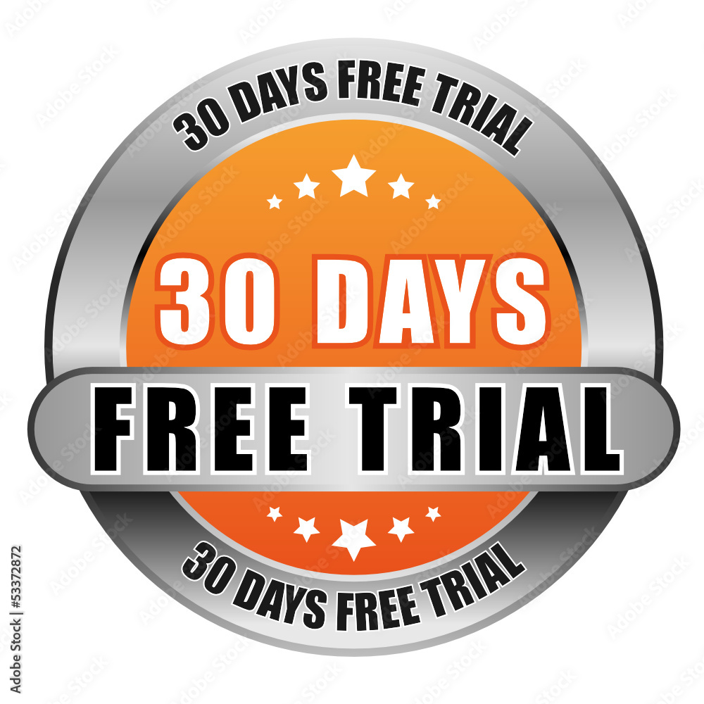 5 Star Button orange 30 DAYS FREE TRIAL DTO DTO