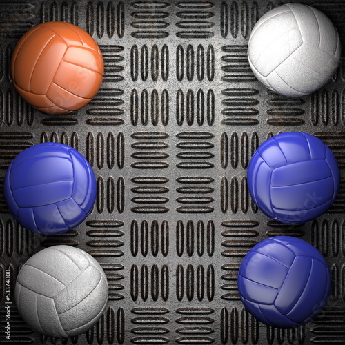 Volleyball ball and metal wall background © videodoctor