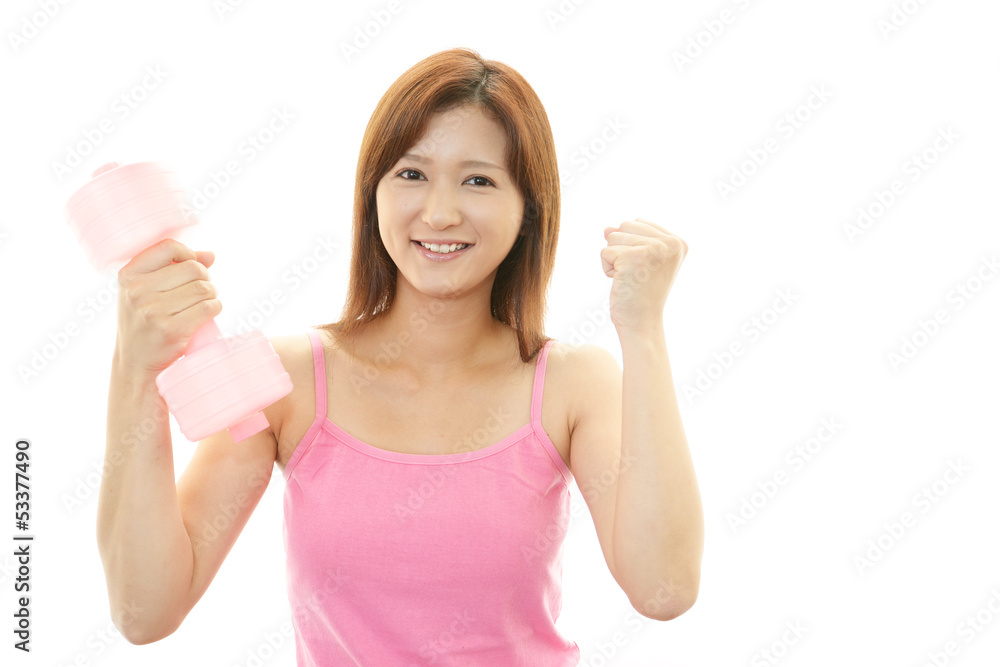 ストレッチをする女性