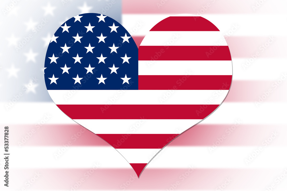 USA flag heart USA flag heart