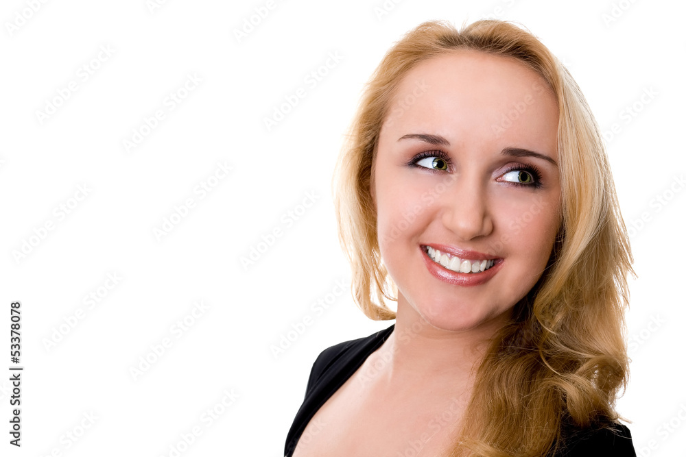 Close-up of a young woman smiling Close-up of a young woman smiling