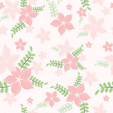 Seamless background with pink petals.