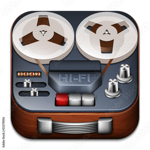 Reel to reel tape recorder app icon