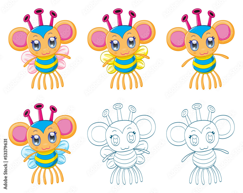 Cartoon chibi fantasy creatures Cartoon chibi fantasy creatures