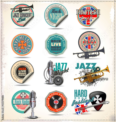 Music stamps and labels