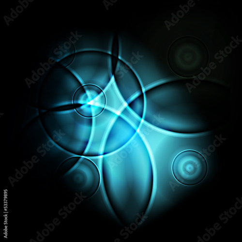 Abstract blue neon background vector template