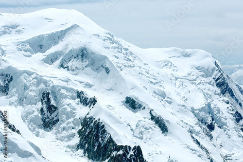 Mont Blanc mountain massif  view from Aiguille du Midi Mount 