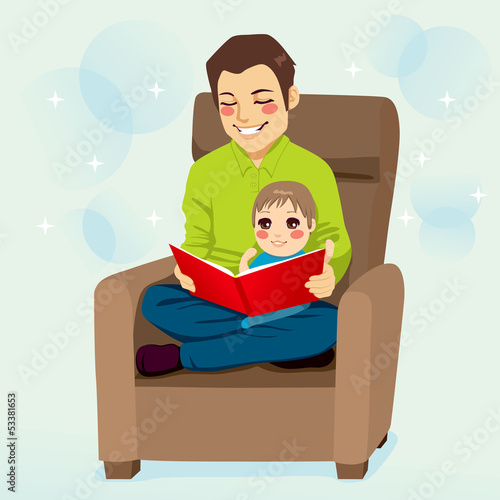 Dad and Son Reading