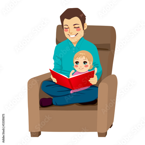 Dad and Daughter Reading