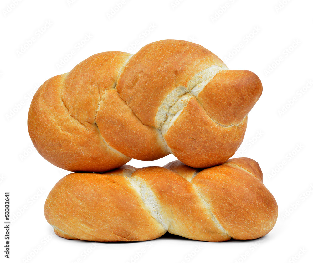 Wheat buns isolated on white