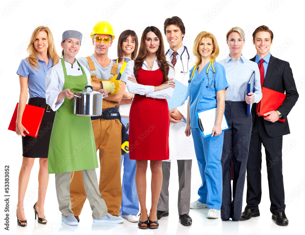 Group of workers. Group of workers.