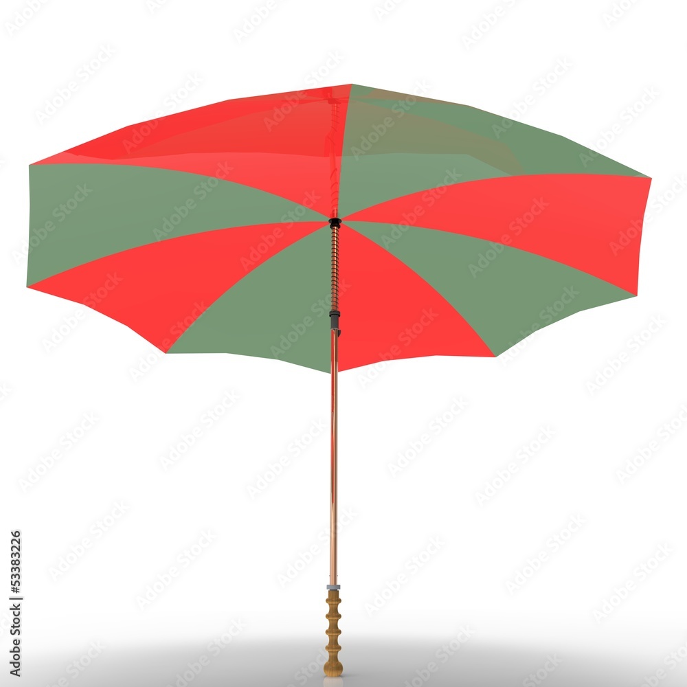 Beach umbrella isolated on white background