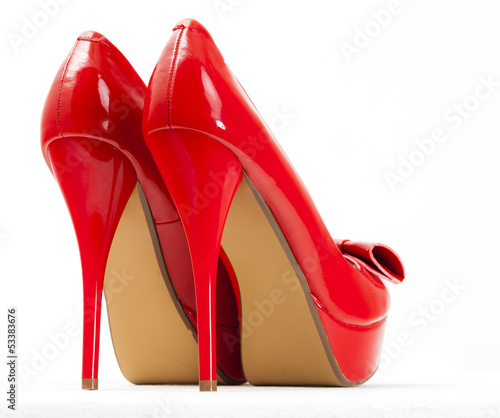 fashionable platform red pumps