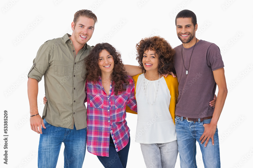 Fototapeta premium Fashionable young friends smiling
