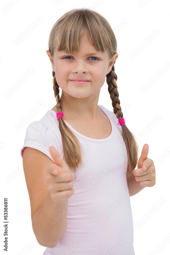 Pretty little girl giving thumbs up Pretty little girl giving thumbs up