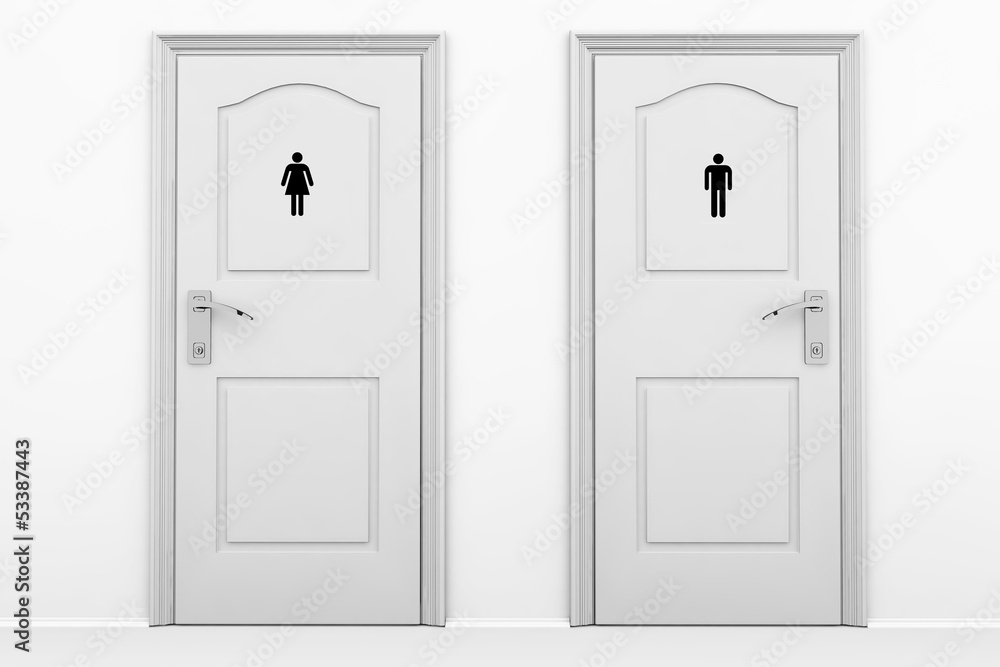 Toilet doors for male and female genders Toilet doors for male and female genders