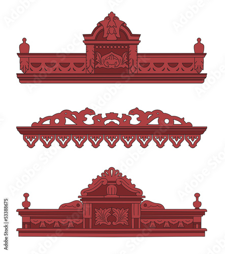 The wooden decorated for window