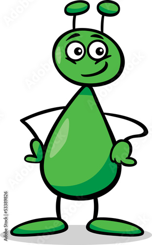 alien or martian cartoon illustration