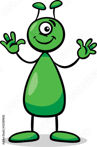 alien or martian cartoon illustration