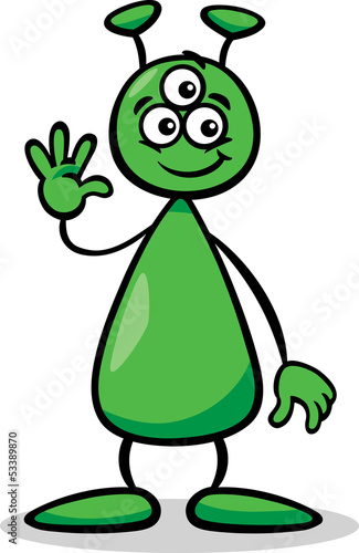 alien or martian cartoon illustration