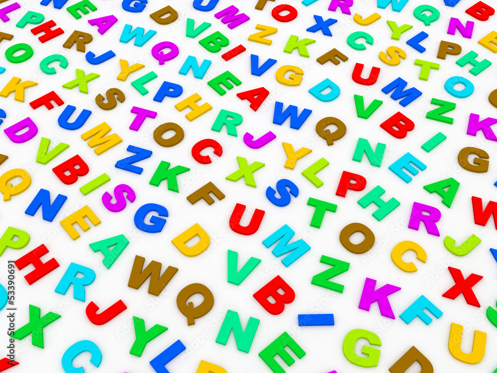 letters of the English alphabet. letters of the English alphabet.