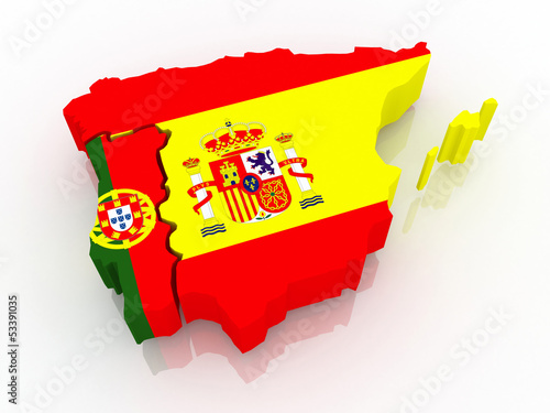 Map of Spain and Portugal.