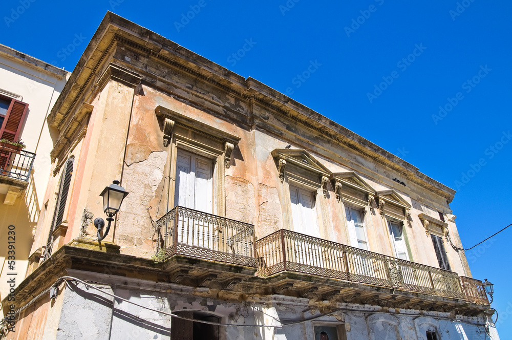 Historical palace. Brindisi. Puglia. Italy.