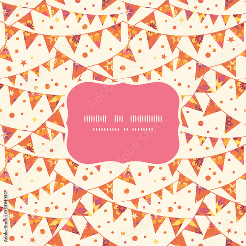 Vector Christmas Decorations Flags Frame Seamless Pattern