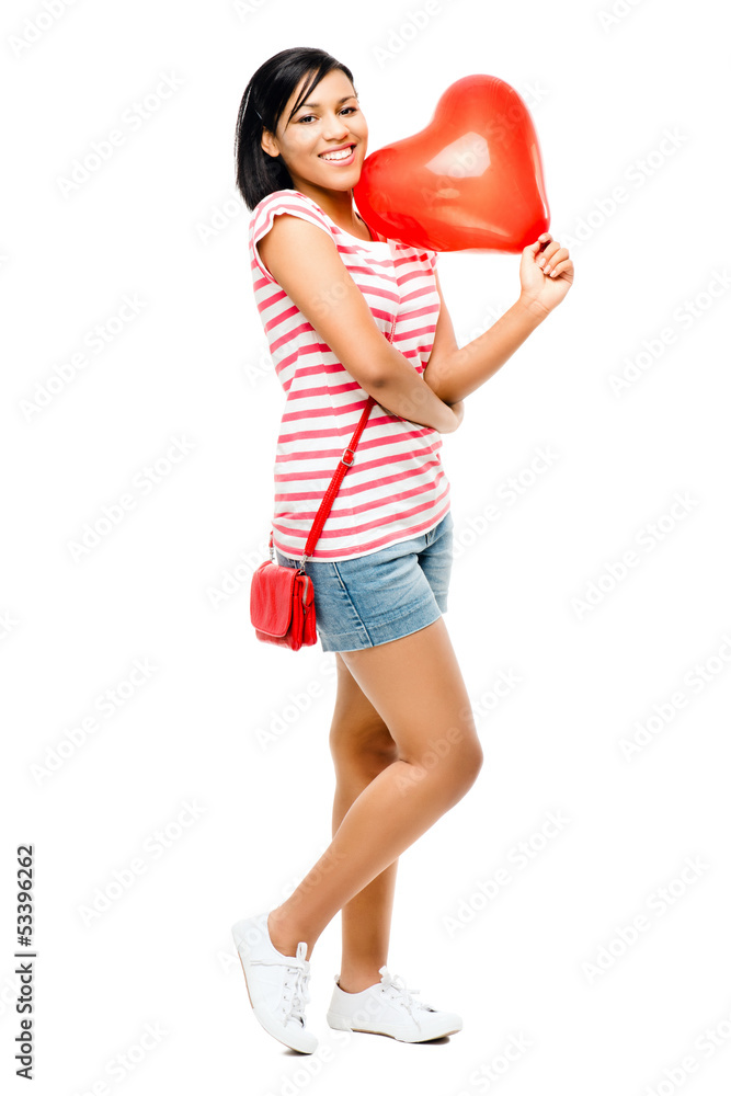 happy woman red heart shaped balloon romance happy woman red heart shaped balloon romance
