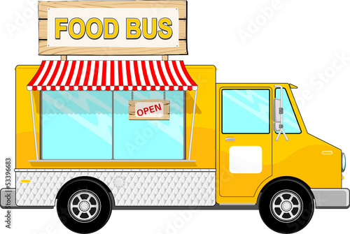 bus food street vector