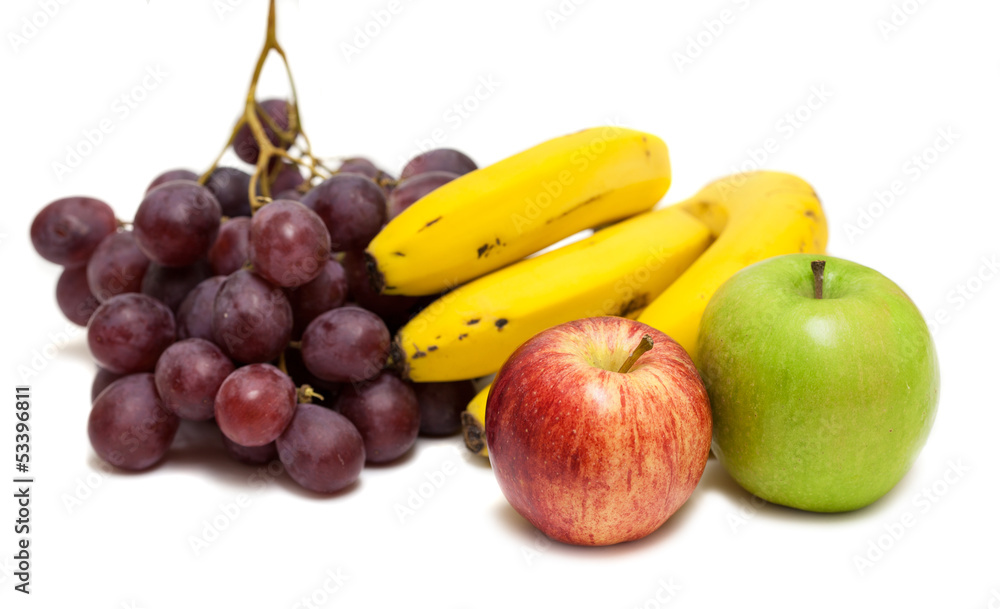 variety of fruit isolated over white