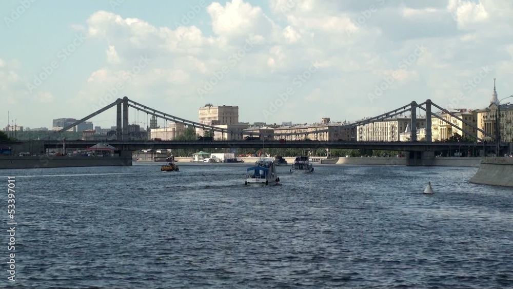 View of the Moskva River & Krymsky Bridge. View of the Moskva River & Krymsky Bridge.