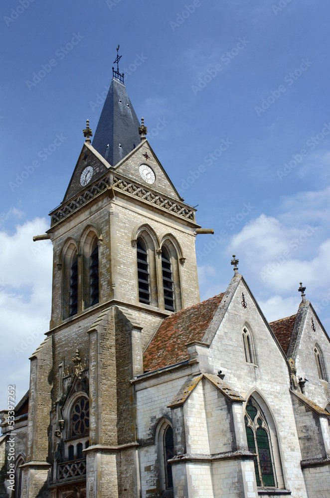 Medieval parish church in Champagne, France