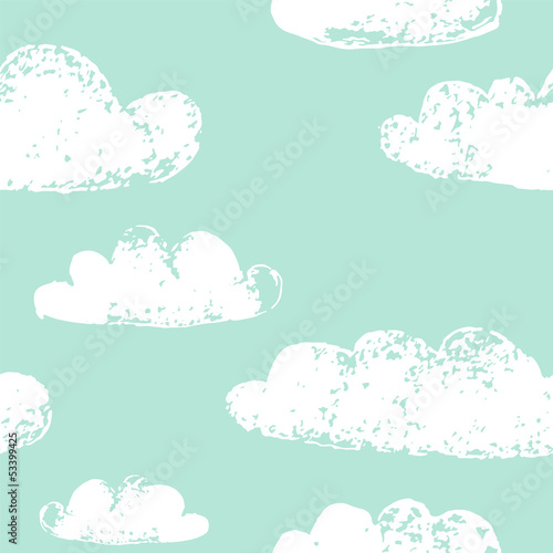 White clouds grunge prints ...