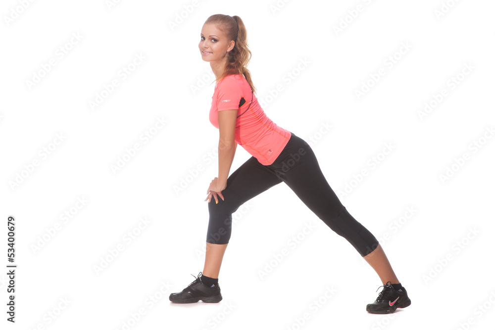 Girl doing sport exercise