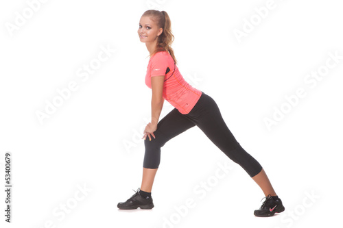 Girl doing sport exercise