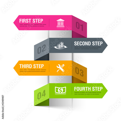 Abstract bank theme infographics template