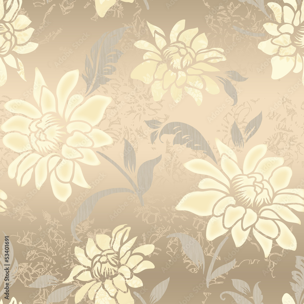 Fototapeta premium Vivid repeating floral