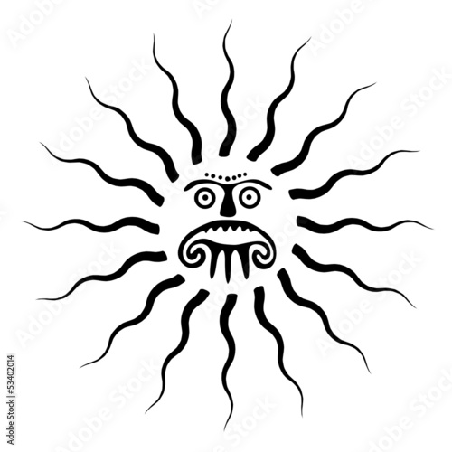 sun symbol, tattoo illustration