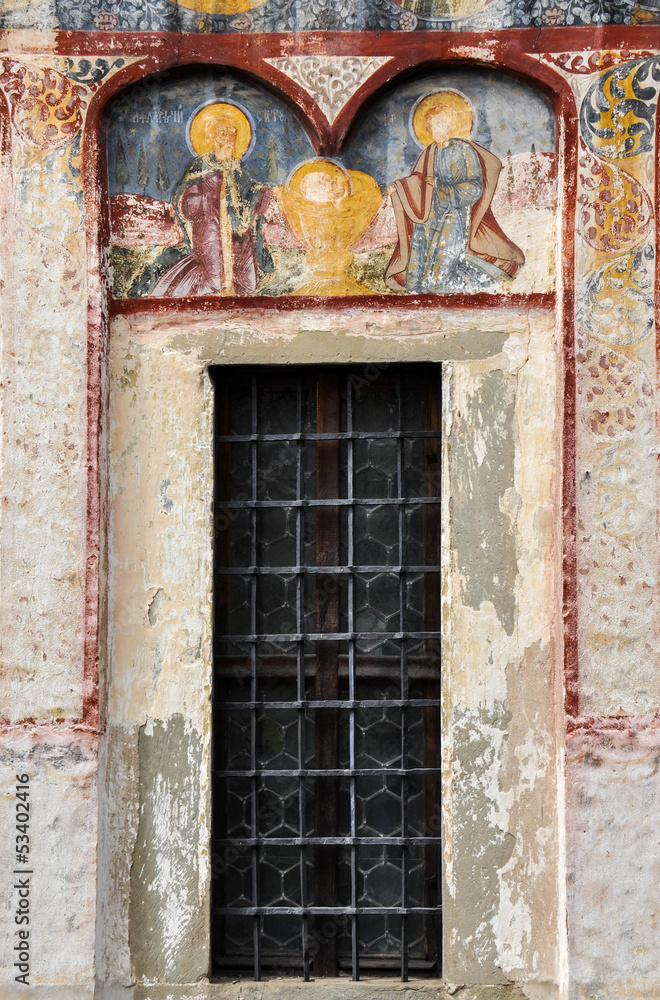 Orthodox painted murals, fresco on a church Orthodox painted murals, fresco on a church