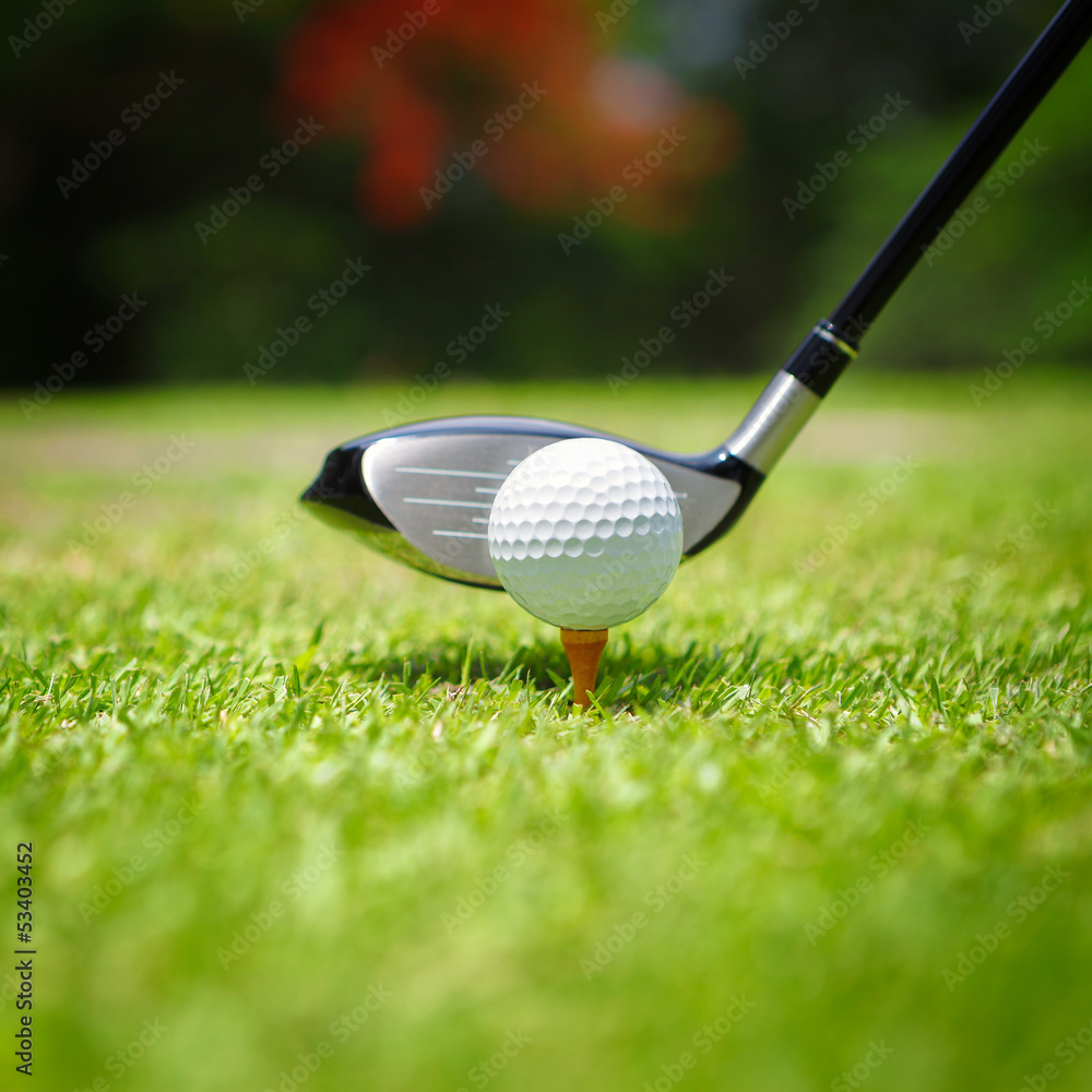 Golf ball on tee