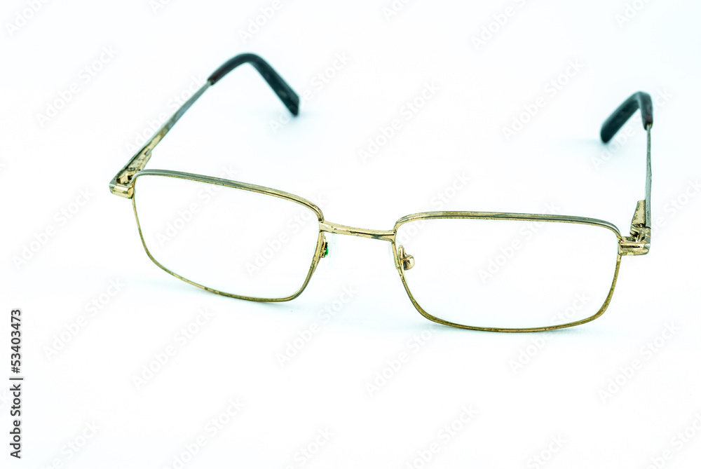 Old Eye Glasses Isolated on White - retro glasses Old Eye Glasses Isolated on White - retro glasses