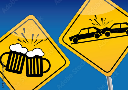 Alkohol am Steuer, Verkehrskontrolle, Sicherheit, Schild