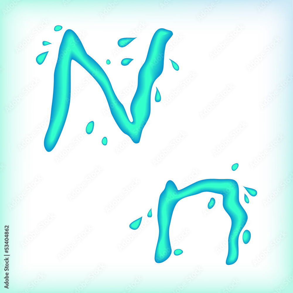Liquid alphabet. Fluid letters, digits and signs. Liquid alphabet. Fluid letters, digits and signs.