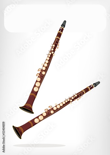 A Musical Clarinet with A White Banner